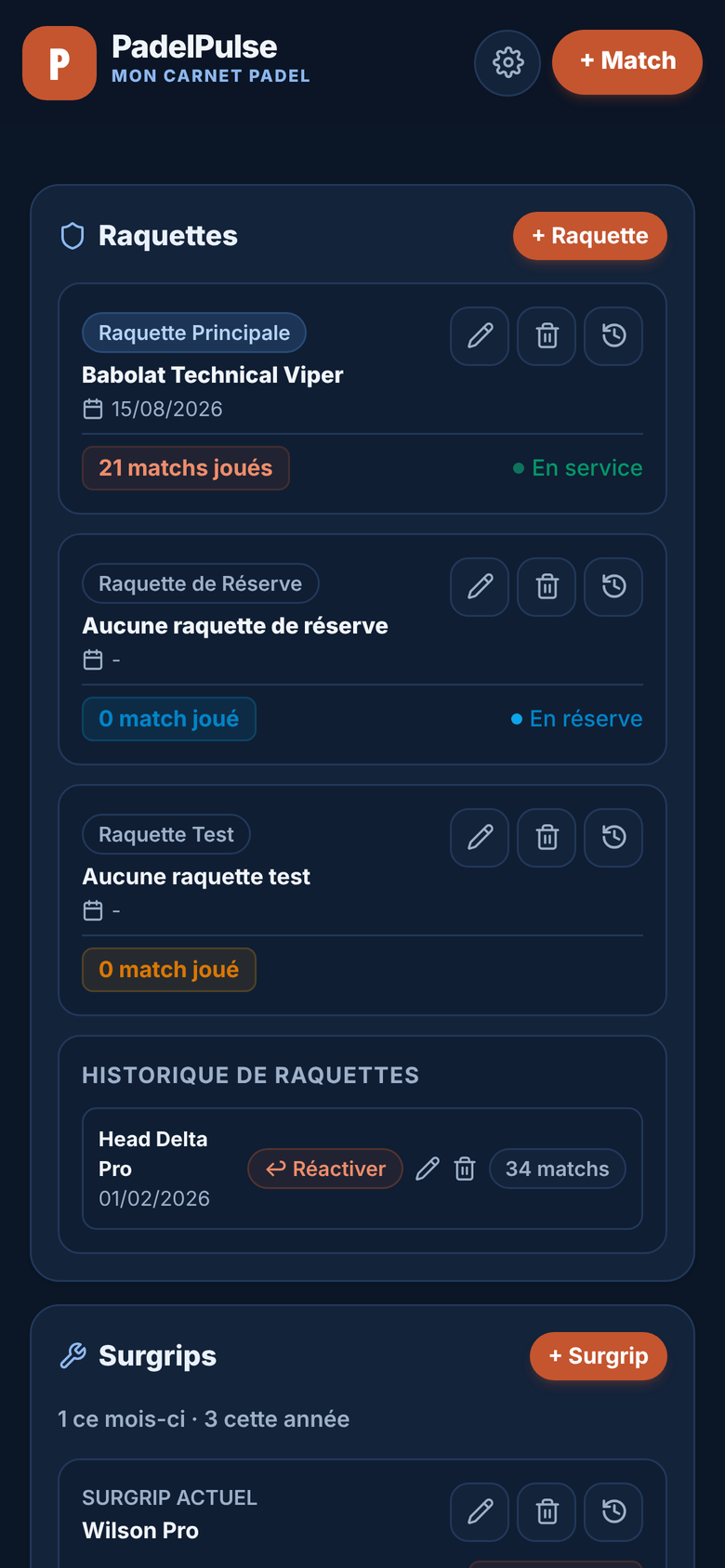 Le suivi du matériel